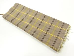 アンティーク　格子模様織出し着物洗い張り